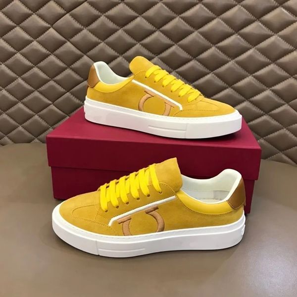 

fashion men designer shoes letter printed leather cloth cool luxury mens sneakers trainers shoe ferragamos for traveling ke27, White