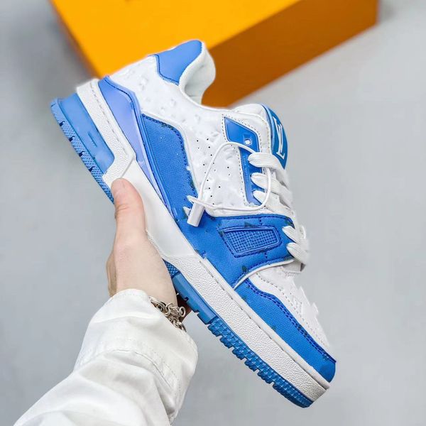 

new designer virgil shoes logo embossed trainer sneaker white black sky blue green denim pink red luxurys mens casual sneakers low platform, Red;white