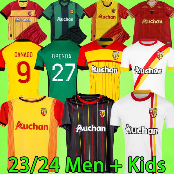 

2023 2024 rc lens soccer jerseys saint-barbe special men kids kit 22 23 24 kakuta openda ganago sotoca fofana fortes boys football shirts bu, Black;yellow