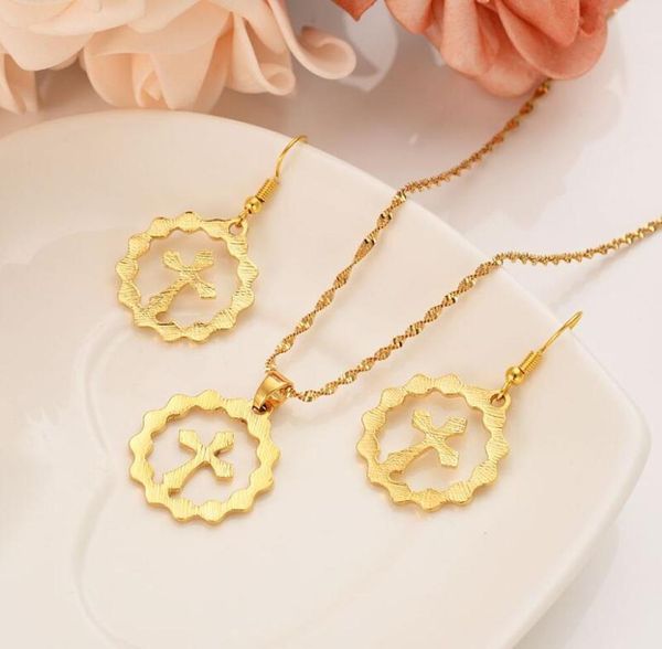

loyal women cool pendant yellow gold gf frame cross christ jewelry earrings pendant necklace bead chain bijoux mother gift7964990, Silver
