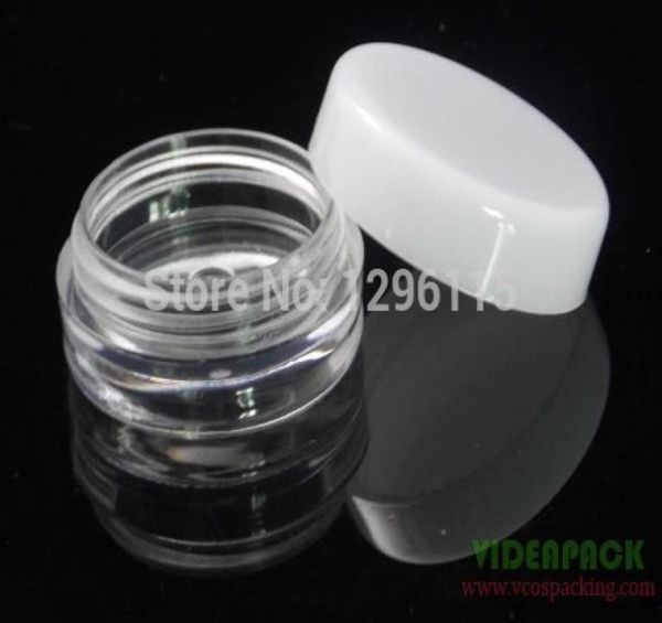 

1000pcslot3g cream jarempty plastic cosmetic containereyeshadow cream boxsmall sample makeup subbottling nail powder case9177762