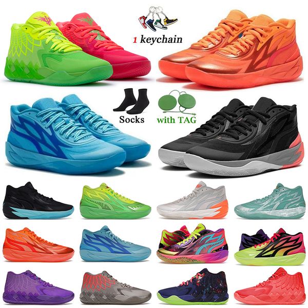 

lamelo ball mb.01 02 men basketball shoes be you rick and morty adventures queen city fade black sunset glow red blast white whispers outdoo