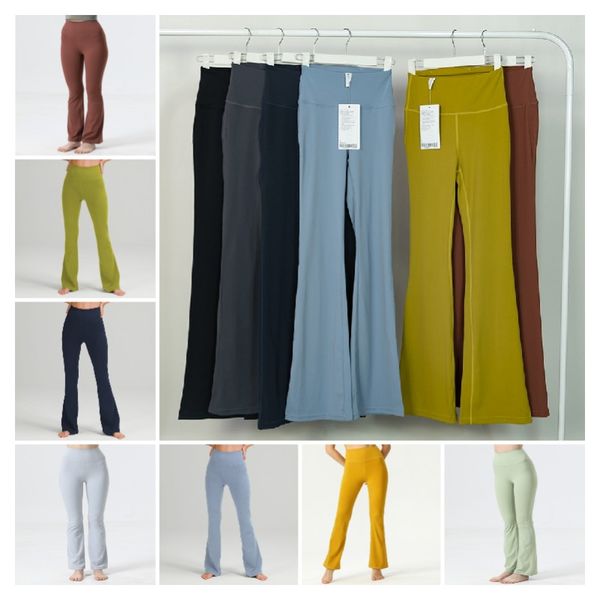 

flared yoga pants women gym leggings super stretchy wide leg trousers high waist fitness flare pant workout running sportswear lu-168, Black;white