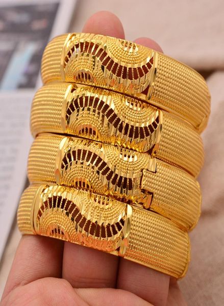 

24k wave bracelet ethiopian 4pcslot dubai wedding bangles for women arab african gold color bracelet jewelry middle east gifts7775724, Golden;silver