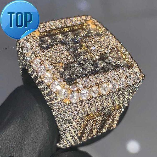 

hip hop jewelry ring vvs moissanite 925 silver rings for men iced out