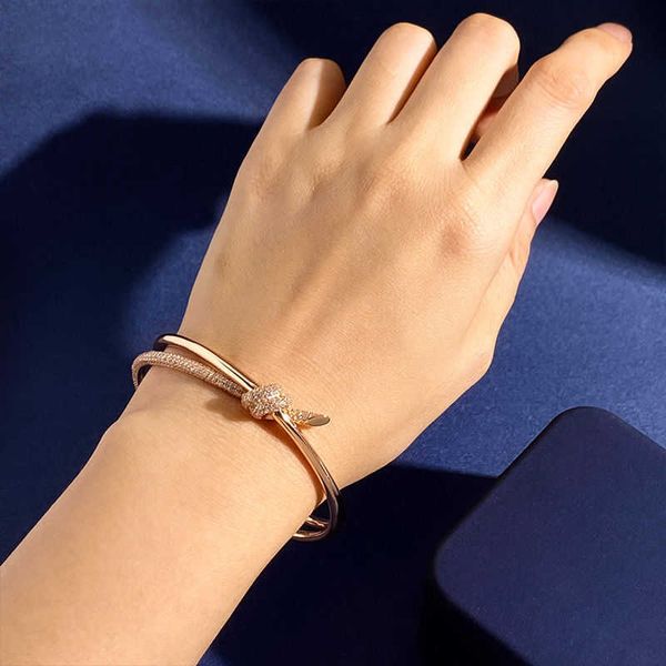 

tiffay eileen gu same kont series rose gold rope knot double row bracelet wind knot bracelet jewelry women, Black