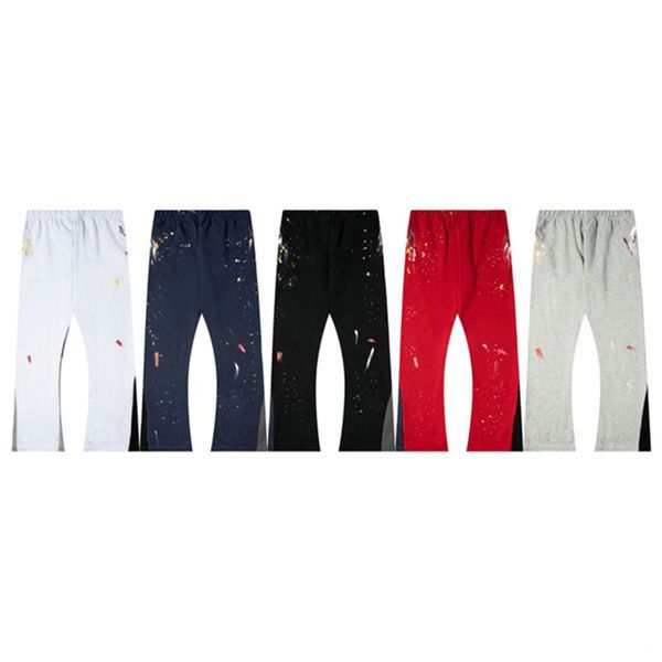 

galleries pant designer pants galleries dept letter print galleries denim straight sweatpants speckled letter print pants-xl5 colors, Black