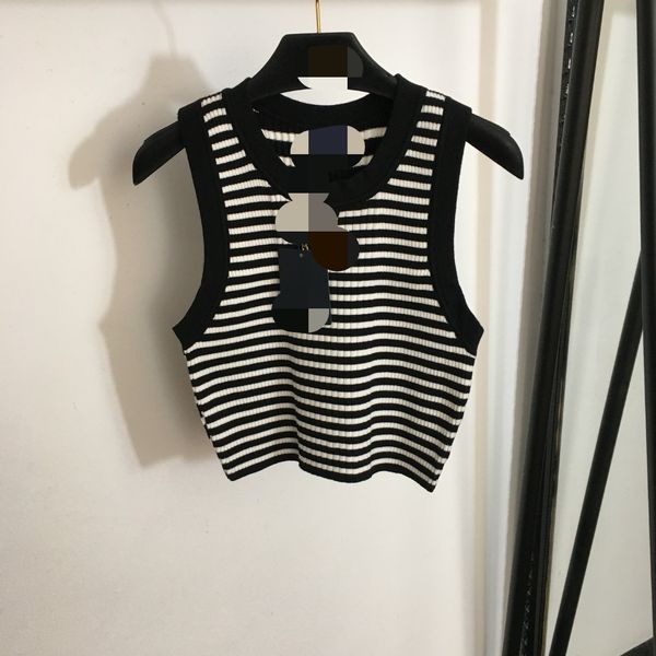 

803 2023 autumn brand same style sweater coat sleeveless crew neck pullover fashion womens clothes womens 20236277, White;black