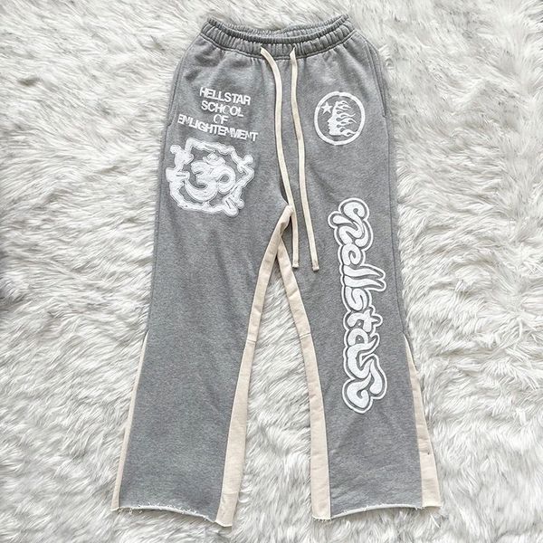 

mens pants high street designer studios yoga flare for man loose sportspants hellstar print women clothing jogger trousers s-xl z3fn#, Black