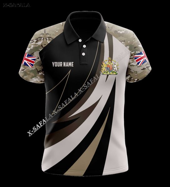 

united kingdom british uk flag map camo army 3d printed men polo shirt collar short sleeve tee breathable anti shrink, White;black