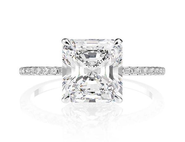 

choucong brand women wedding ring luxury jewelry solitaire 925 sterling silver radiant shape white z cz diamond gemstones eter4028707, Slivery;golden