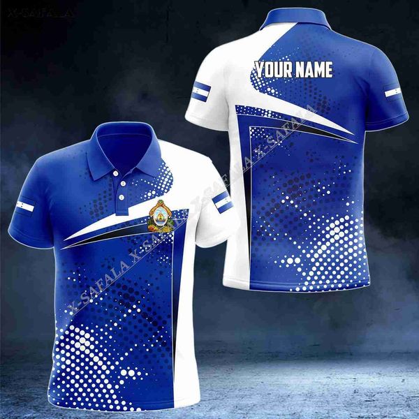 

honduras flag proud country map circle pattern 3d printed men polo shirt collar short sleeve tee breathable anti shrink, White;black