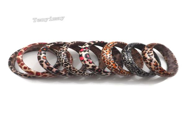 

whole 24pcslot acrylic leopard bangles fit promotion 01238305315, Black