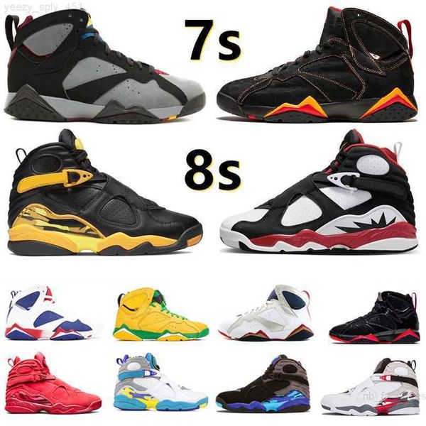 

jumpman 7 8 men basketball shoes 7s citrus bordeaux z mist patent leather hare flint 8s paprika taxi aqua raid south beach peat mens trainer, Black