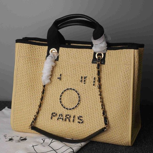 

classics luxury women's beach bag brand ch women evening handbag fashion designers backpack knitting female large capacity handbags met