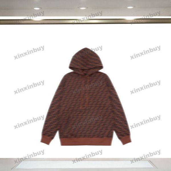 

xinxinbuy men women designer sweatshirt hoodie double letter jacquard roma sets sweater gray blue black white red xs-xl, Black;brown