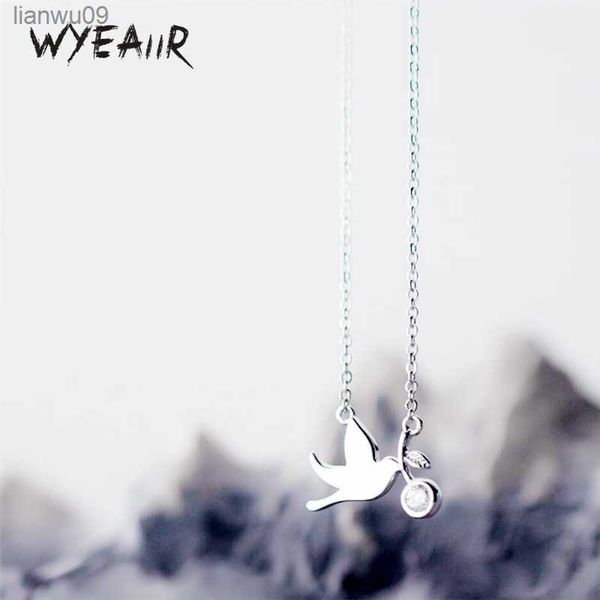 

wyeaiir 925 sterling silver fresh lovely mini bird llow pigeon fine jewelry luxury female necklace l230704