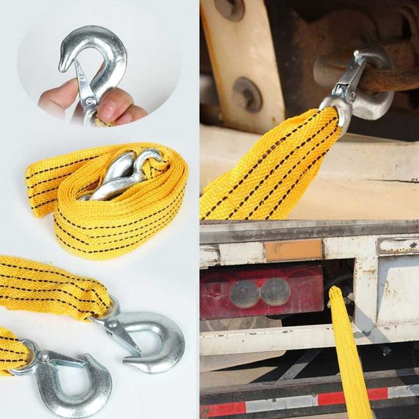 

ropes bars 1pcs 4m heavy duty car rope belt ton high strength nylon strap with strong metal hook towing cable for r230807