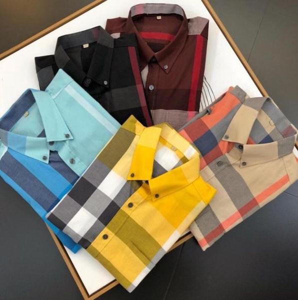 

2021 luxury designer men039s shirts fashion casual business social and cocktail shirt brand spring autumn slimming the most fas8897138, White;black