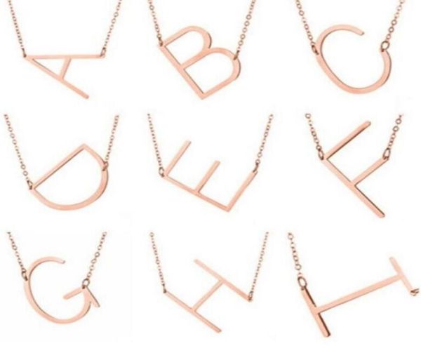 

alphabet letter initial necklace goldrose goldsilver new sideways large initial necklaces for women fashion jewelry ps00649284474, Silver