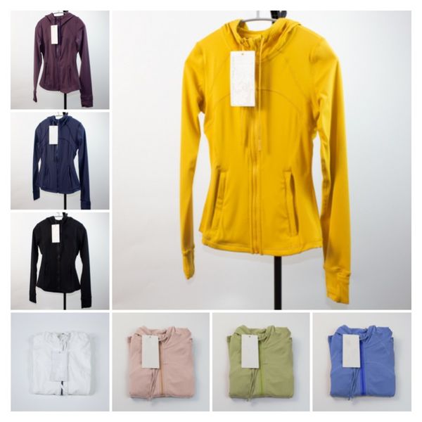 

define hooded jacket women fitness long sleeve crop zipper gym coat workout jogger shirts ladies sportswear lu-168, Black;brown