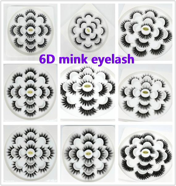 

6d mink eyelashes natural false eyelashes long eyelash extension faux fake eye lashes makeup tool 7 pairsset6146977