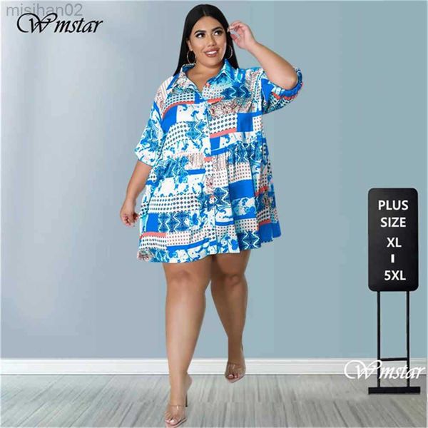 

basic casual dresses wmstar plus size summer dresses women's clothing printed elegant casual cute shirts mini dress wholesale dropshipp, Black;gray