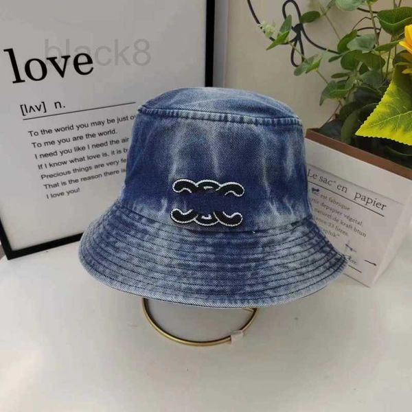 

stingy brim hats designer triumphal arch washed denim fisherman hat for men women casual versatile basin with large brim sun shading protect, Blue;gray