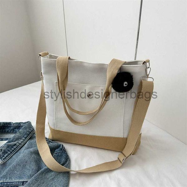 

shoulder bags 2023 new colored large capacity canvas bag fashionable and simple women's tote bag water bucket shoulder bag handbagstyli