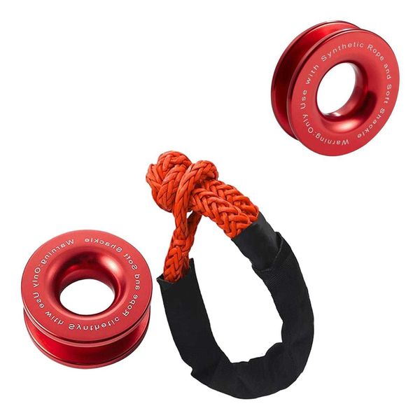 

ropes bars aluminium alloy winch snatch recover ring soft shackle vehicles towing depot durable for marine farming cars r230807