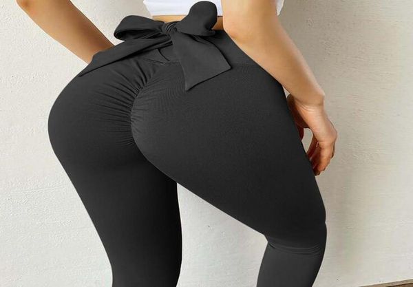 

bowknot fitness legging tummy control seamless leggings scrunch butt workout running yoga pant hip lifting trainning wear energy g1029820, White;red