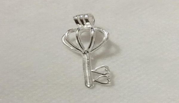 

925 silver double heart love key locket cage sterling silver pearl bead pendant fitting for diy fashion bracelet necklace jewelry3774444
