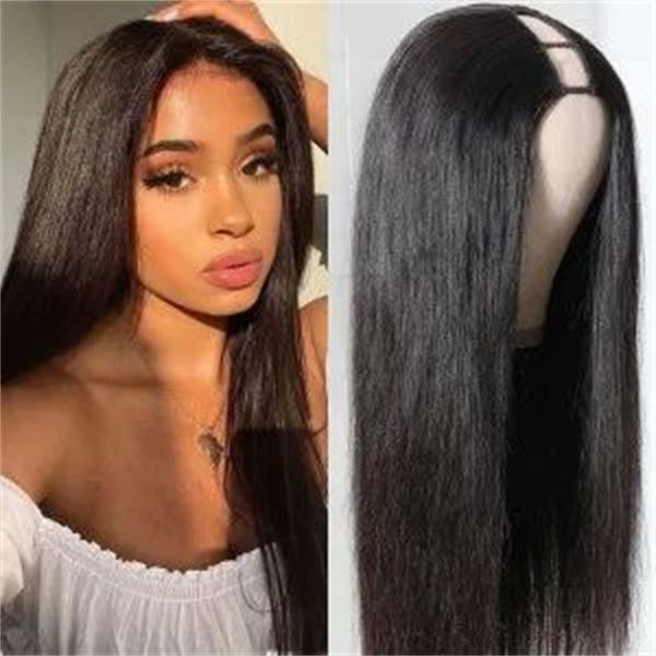 

16-26 Inch Long Straight Synthetic Wigs V Part Wigs Glueless Full Head Half Wig for Black Women Natural Color Daily Use
