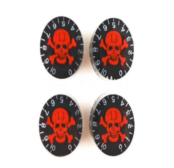 

niko 1 set of 4pcs clear black red skull crossbones electric guitar knobs for lp sg style electric guitar 4442171
