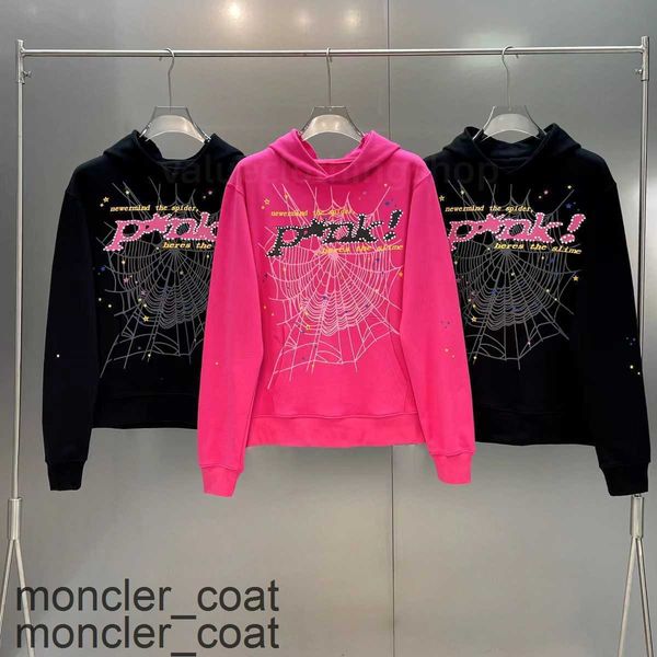 

young thug pink sp5der 555555 men women hoodie foam print spider web graphic 555555 sweatshirts pullovers s-xluvin, Black