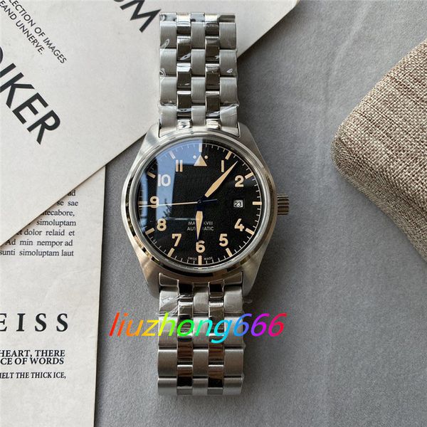 

aaa luxury designer watch iw389401 mens automatic mechanical big classic pilot watches 46mm le prince black genuine leather wristwatches mon, Slivery;brown