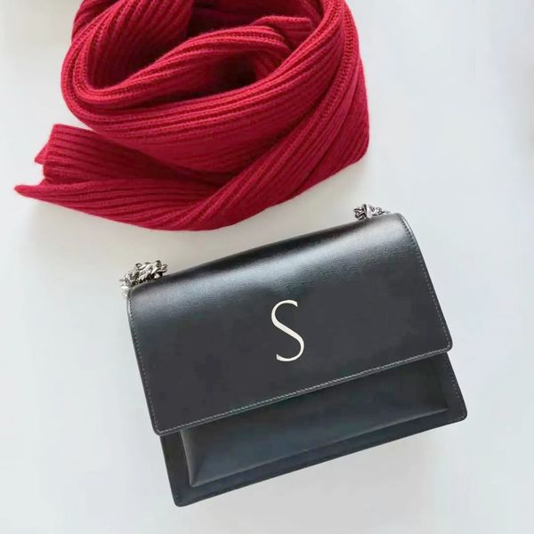 

designer flap sunset pochette clutch tote bag luxury leather fashion woc handbags smooth chain shoulder strap womens sling bags wallet mens