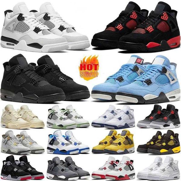 

thunder 4s jumpman 4 men basketball shoes black cat military blue bred unc university red white oreo cool grey metallic purple outdoor sport
