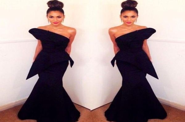 

one shoulder black evening dresses backless satin mermaid prom dress formal party gowns plus size special occasion women wear6931040, Black;red