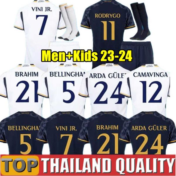 

23 24 fans player version soccer jerseys bellingham arda guler 2023 2024 rodrgo vini jr camavinga football shirt real madrids camiseta de fu, White;black