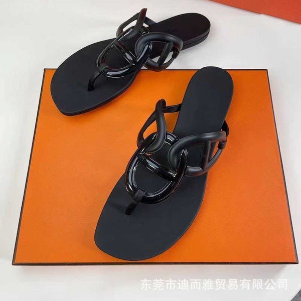 

designer beach slipper oran sandals slides new summer anti-skid pig nose h slippers jelly shoes clip foot herringbone women flat 2 fl59
