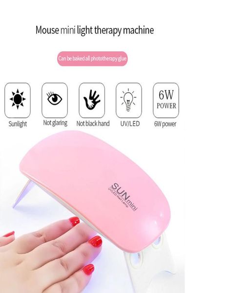 

nail lamp 6w mini nails treatment dryer white pink uv led lamp portable usb interface very convenient for home use7210389