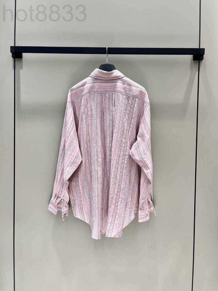 

women's blouses & shirts designer 23 early autumn new commuting versatile temperament reduced age contrast stripe flocking letter shirt, White