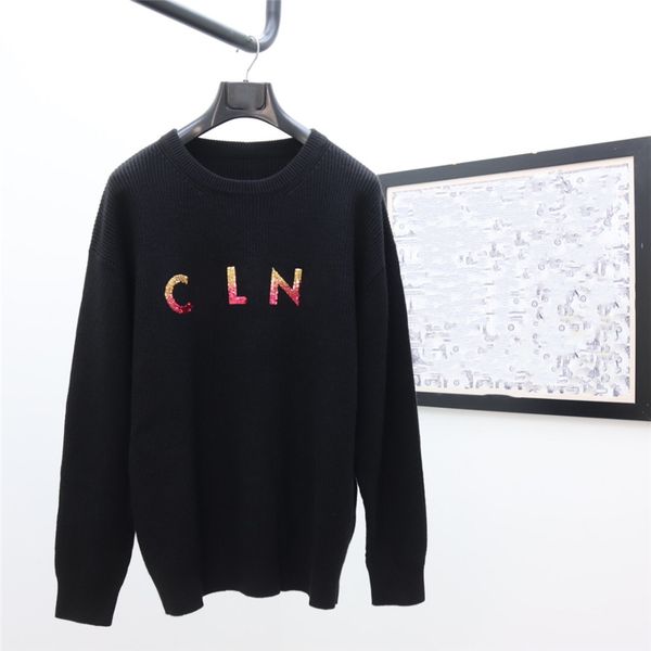 

fashion men's sweater 2023 celinity luxury designer knitted sweater alphabet pullover casual men's hoodie long-sleeved sweatshirt, White;black