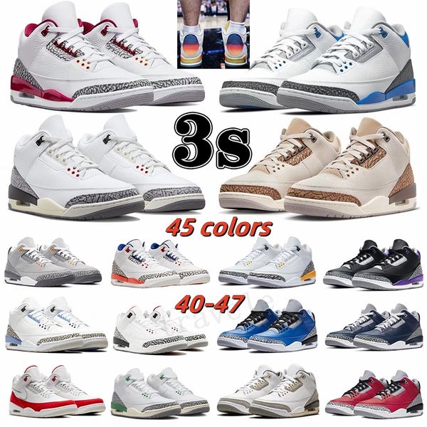 

jumpman 3s rainbow men running shoes man sneakers joker pure white balck cement palomino fire red unc racer blue gold mens with