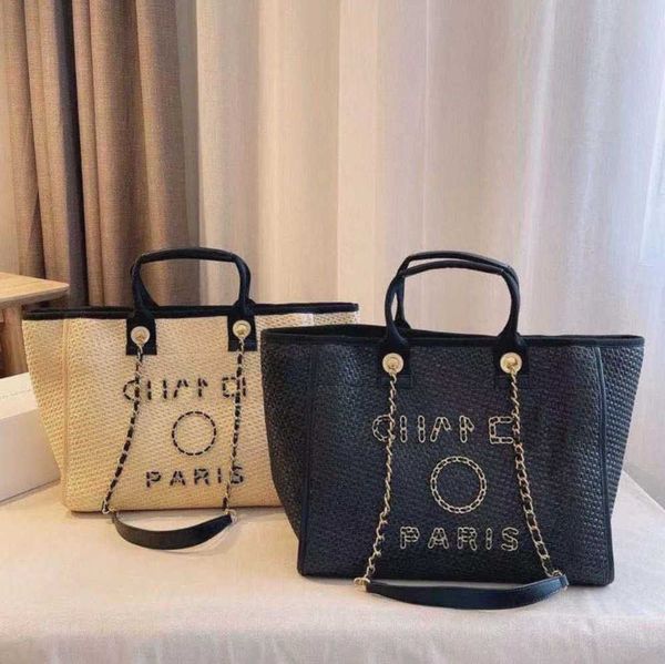 

women's classics luxury beach bag brand ch women evening handbag fashion designers backpack knitting female large capacity handbags met, Black;red