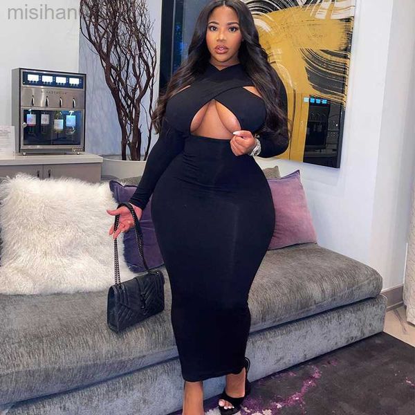 

basic casual dresses plus size dresses women clothing irregular neck clube dress bodycon party long sleeve midi dress dropshipping wholesale, Black;gray