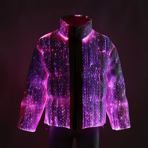 

mens down parkas reflective glowing down jacket casual warm coat fluffy coat top, Black
