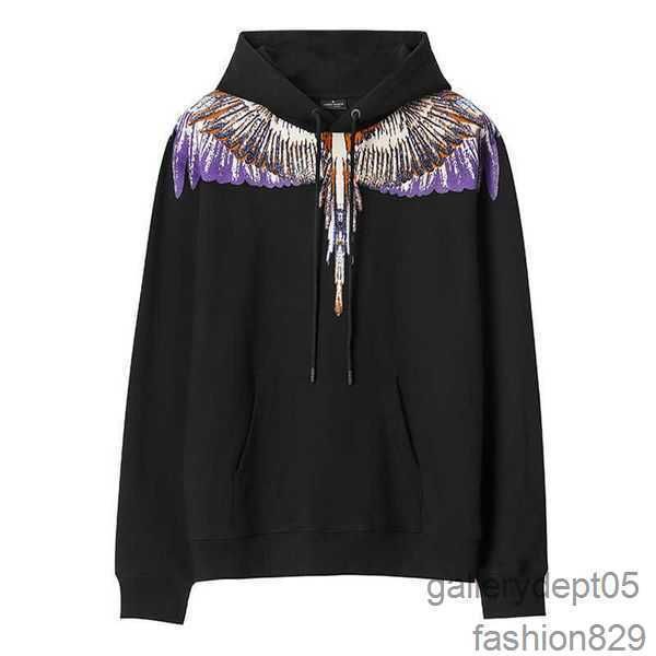 

men's hoodies sweatshirts european and american autumn trend mb wings hooded sweater men women street high fleece pullover hoodie jaet, Black