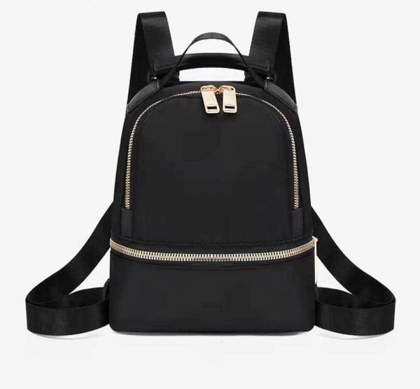 

2023 qc lu yoga bags designer backpack ladies oxford simple solid color travel backpack school bag size 16*8*21cm